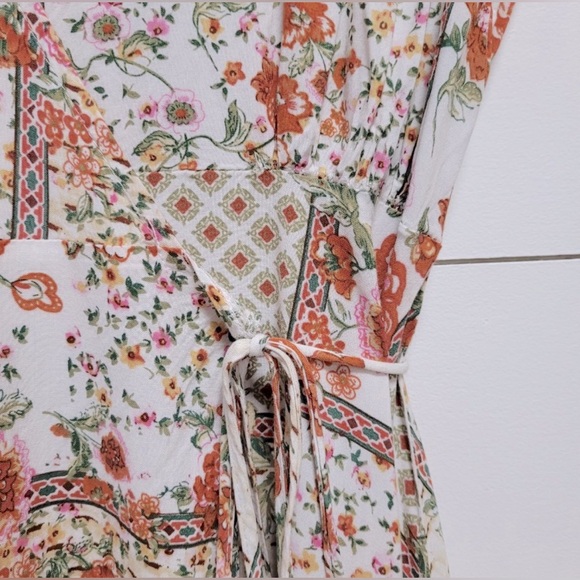 Vtg Cottage-Coquette Floral High Low Midi Wrap Dress (EUC) - Picture 5 of 8